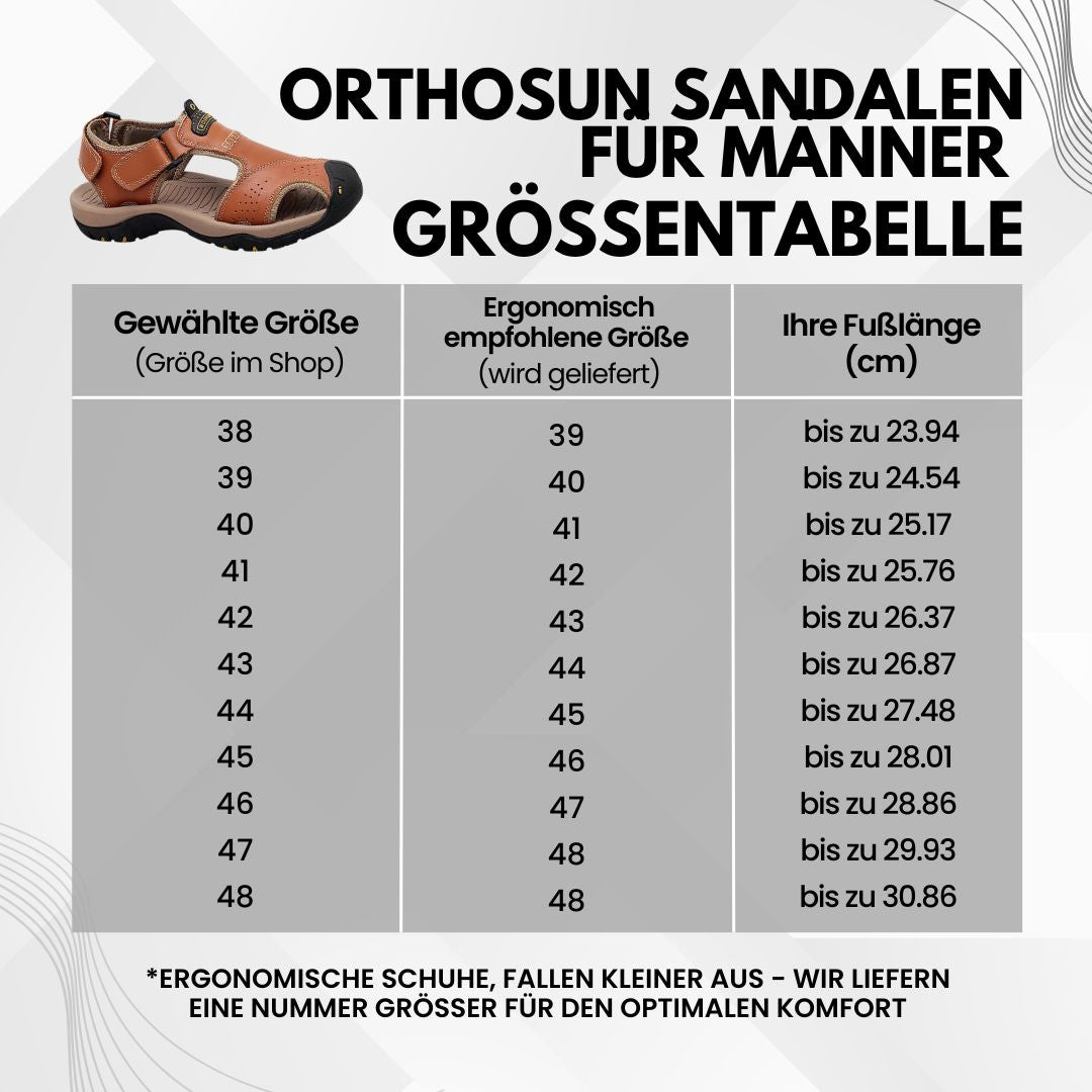 OrthoSun - ergonomische Schmerzlinderungs-Sandalen für Männer