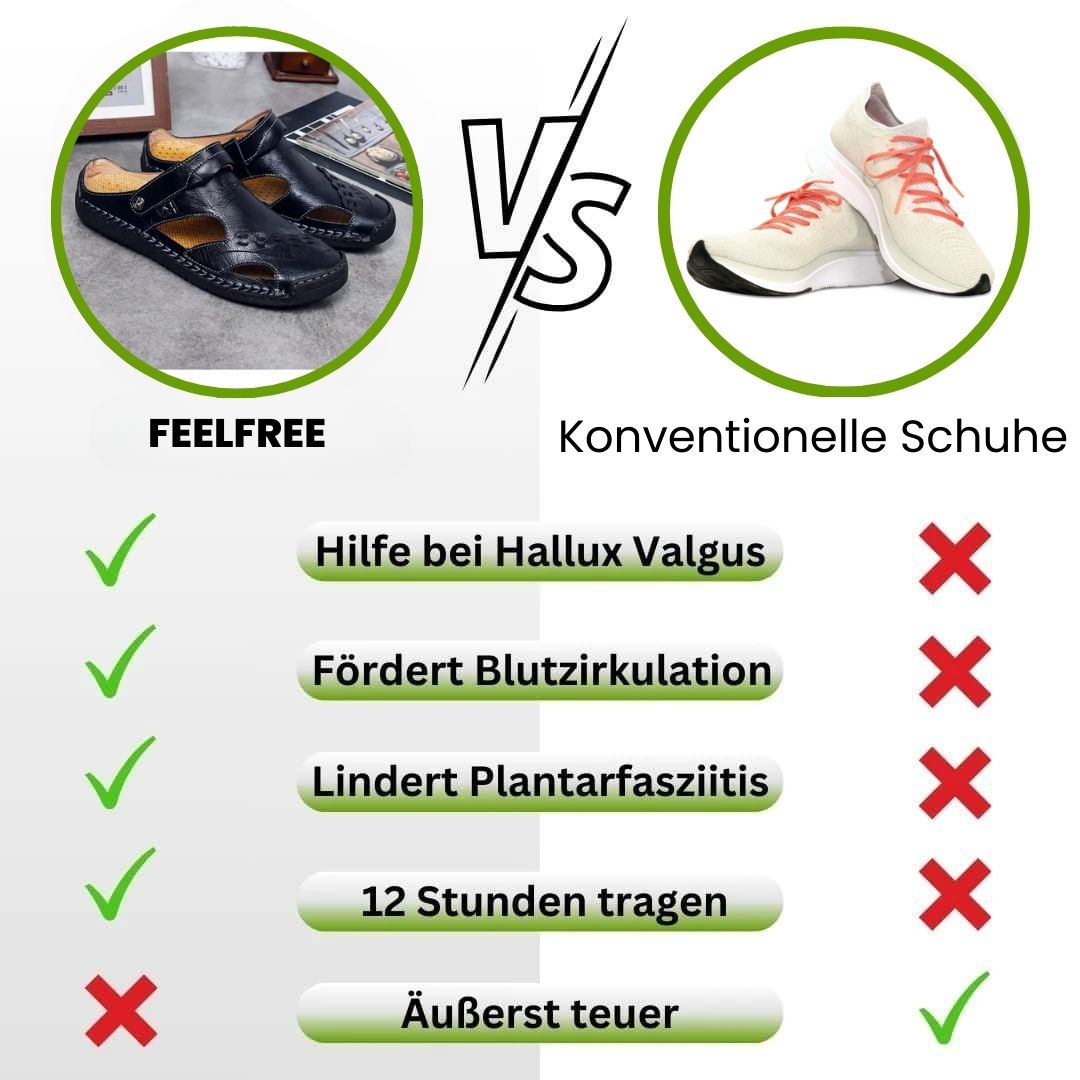 FeelFree - Ergonomische & rutschfeste Leder-Komfortschuhe
