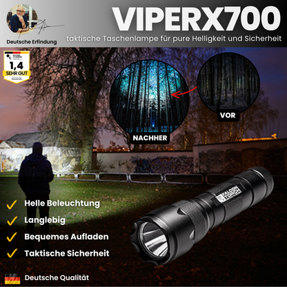 ViperX700 - taktische Taschenlampe - 100x heller als andere