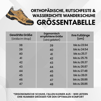 Orthopädische, rutschfeste & wasserdichte Wanderschuhe